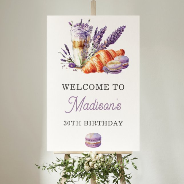 Watercolor Lavender Birthday Brunch Welcome Sign (Creator Uploaded)