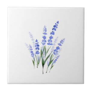 Watercolor Lavender Bouquet Ceramic Tile