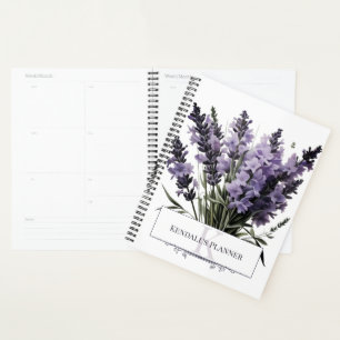 Watercolor Lavender Bouquet Personalised Planner