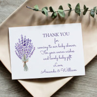 Watercolor Lavender Bouquet Thank You Baby Shower