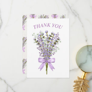 Watercolor Lavender Bouquet Thank You  Card