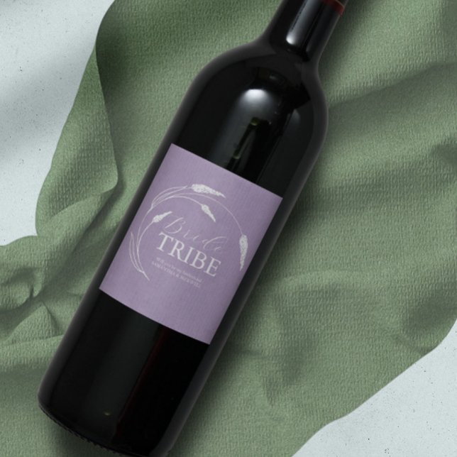 Watercolor Lavender Bridesmaid Proposal Label (Lavender wedding inspiration artistic wedding details line art by Victoria Grigaliunas )