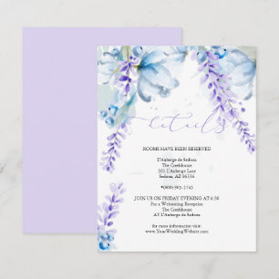 Watercolor Lavender Dusty Blue Wildflowers Invitation