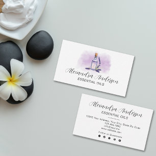 Watercolor Lavender Essential Oils Purple Business Card