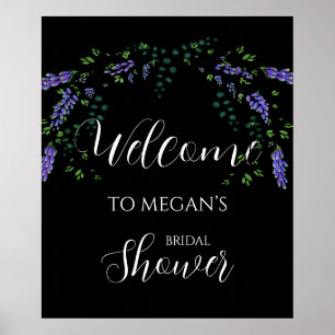 Watercolor Lavender eucalyptus boho greenery Poster