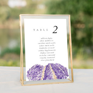 Watercolor Lavender Fields 5x7" Wedding Seat Chart