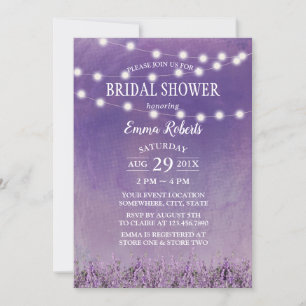 Watercolor Lavender Floral Bridal Shower Invitation