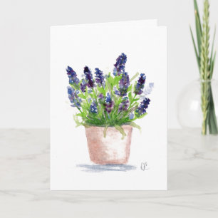 Watercolor Lavender Floral Card