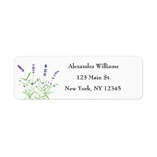 Watercolor Lavender Floral Herb Return Address Label