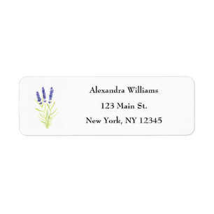 Watercolor Lavender Floral Herb Return Address Label
