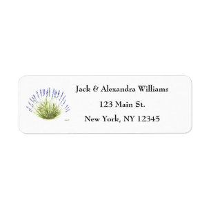 Watercolor Lavender Floral Herb Return Address Label