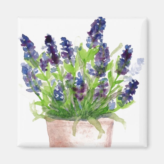 Watercolor Lavender Floral Magnet (Front)