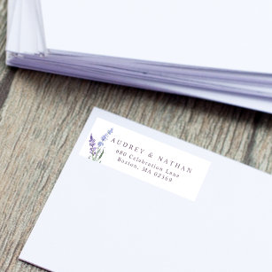 Watercolor Lavender Floral Return Address Return Address Label