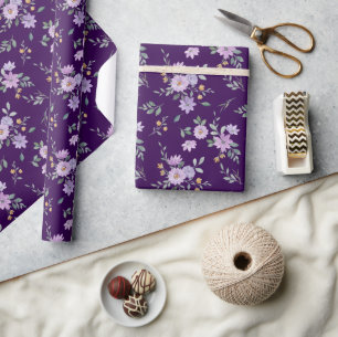 Watercolor Lavender Floral Wrapping Paper