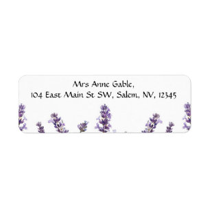 Watercolor Lavender Flower Buds Return Address Return Address Label