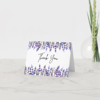 Watercolor Lavender Flower Thank You Card