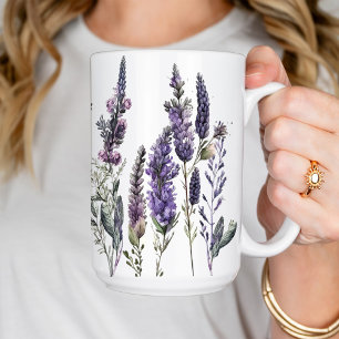 Watercolor Lavender Flowers Coffee Mug