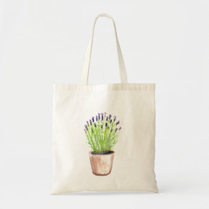 Watercolor Lavender Flowers herbs plant rustic Tote Bag