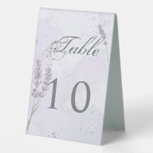 watercolor Lavender flowers table number