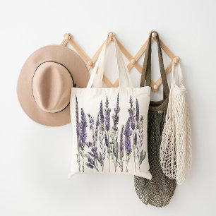 Watercolor Lavender Flowers Tote Bag