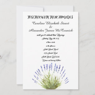 Watercolor Lavender Herbs Floral Wedding  Invitation