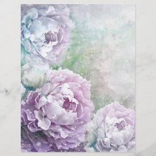 Watercolor Lavender Lilac Floral Scrapbook Paper