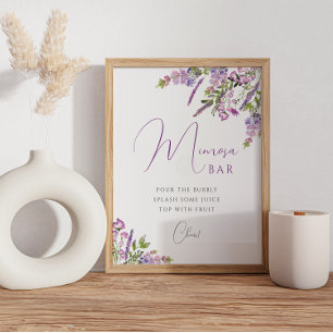 Watercolor Lavender Mimosa Bar Poster