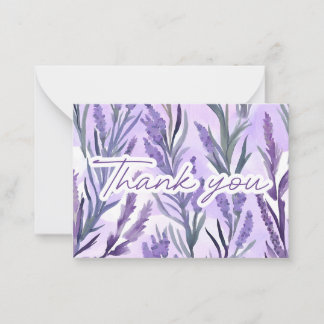Watercolor Lavender of Gratitude Thank You Note Card