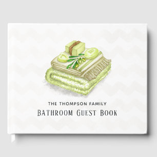 Watercolor Lavender Olive Soap Bathroom Guest Book
