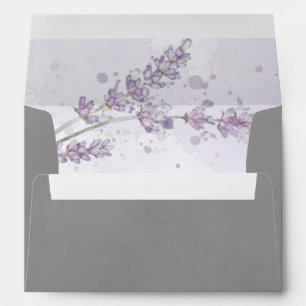 Watercolor lavender on grey for 5x7 card Envelope
