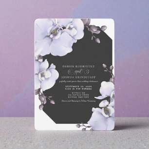 Watercolor Lavender Orchids Wedding Invitation 