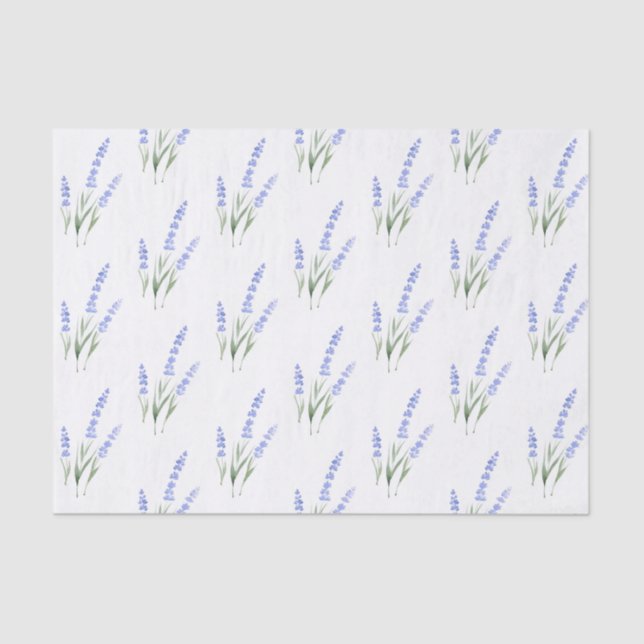 Watercolor Lavender Pattern Tissue Paper (Front)