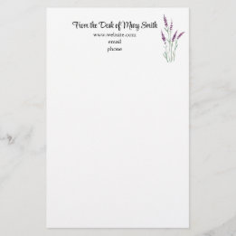 Watercolor Lavender Personalised Stationary Stationery