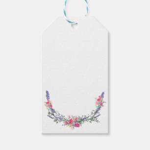 Watercolor Lavender Pink Wild Rose and Eucalyptus Gift Tags