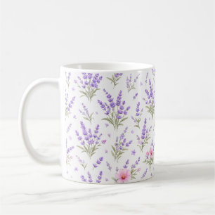 Watercolor Lavender & Pink Wildflower Coffee Mug