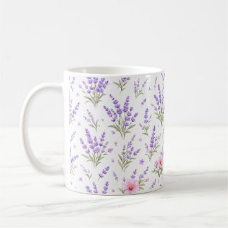 Watercolor Lavender & Pink Wildflower Coffee Mug