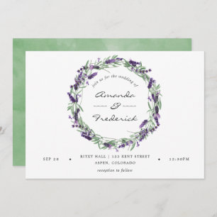 Watercolor Lavender Wedding Invitation