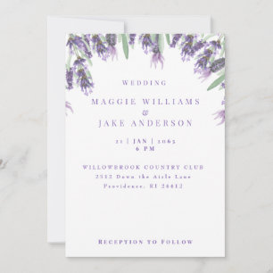 Watercolor Lavender Wedding Invitation