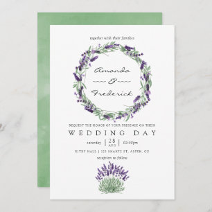 Watercolor Lavender Wedding Invitation