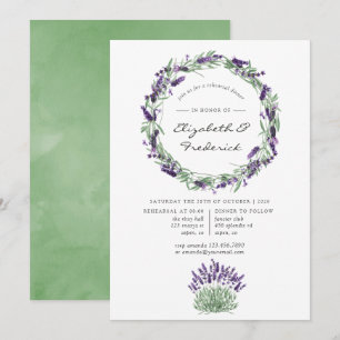 Watercolor Lavender Wedding Rehearsal Dinner Invitation