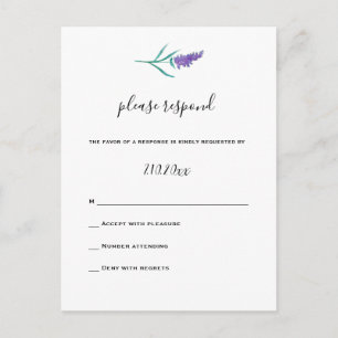 Watercolor Lavender Wedding RSVP Cards