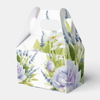 Watercolor Lavender Wildflowers Favour Box