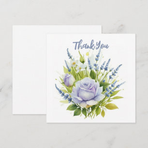 Watercolor Lavender Wildflowers Thank You Card