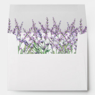 Watercolor Lavenders Wedding Envelope