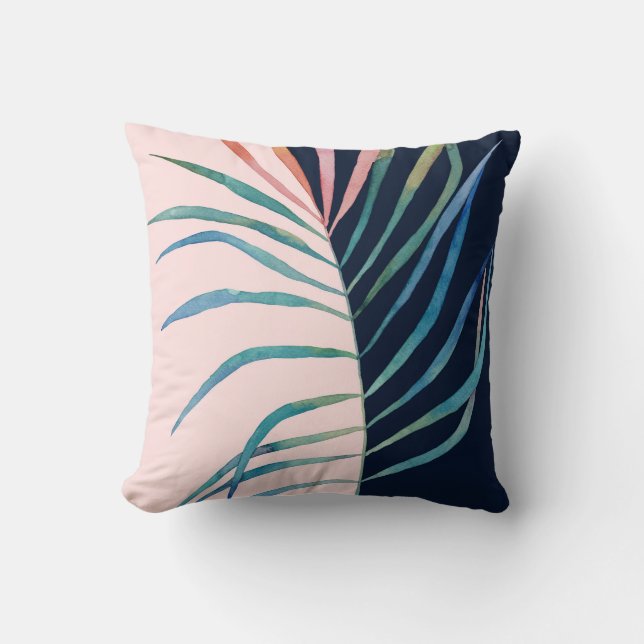 Watercolor leaf, abstract nature print. cushion (Front)