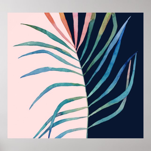 Watercolor leaf, abstract nature print. poster (Front)