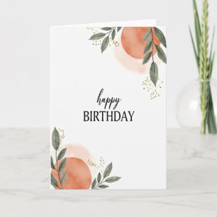 Watercolor Leaf Birthday Card