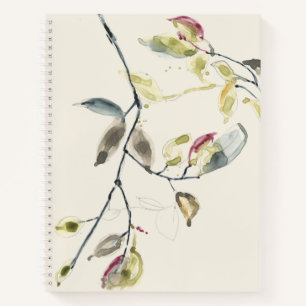 Watercolor Leaf Branch Notebook