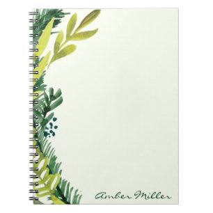 Watercolor Leaf Floral Notebook