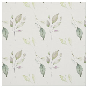 Watercolor Leaf Pattern Fabric